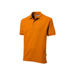 Рубашка-поло M, с вязаным воротником и манжетами, 100% хлопок, плотность 200 г/кв.м, цвет оранжевый