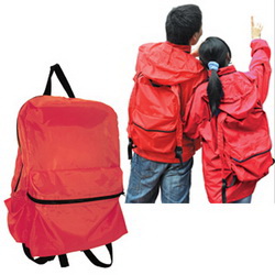 Куртка-ветровка-рюкзак с капюшоном L, полиэстер 100%, цвет красный
