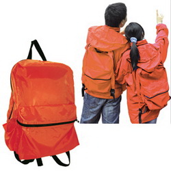 Куртка-ветровка-рюкзак с капюшоном L, полиэстер 100%, цвет оранжевый