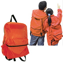 Куртка-ветровка-рюкзак с капюшоном XL, полиэстер 100%, цвет оранжевый