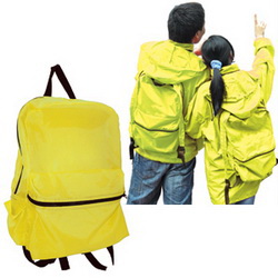 Куртка-ветровка-рюкзак с капюшоном L, полиэстер 100%, цвет желтый