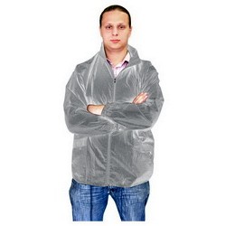 Куртка-ветровка M, 100% полиэстер, с чехлом, серебристый