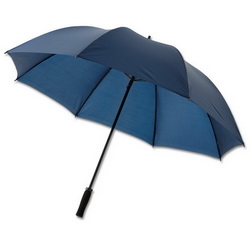 Зонт-трость механический с системой антиветер, полиэстер, синий