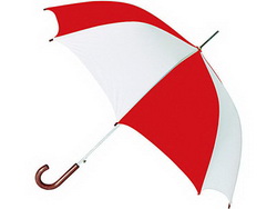 Зонт-трость механический, бело-красный