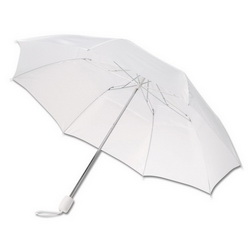 Зонт складной механический с двойным куполом, полиэстер, цвет белый
