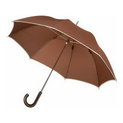 Зонт-трость механический "Balman" с каймой, полиэстр, коричневый