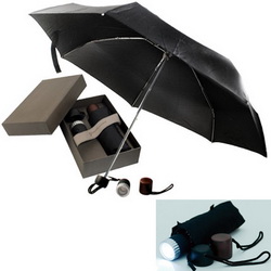 Зонт складной "Mister" в комплекте с тремя съемными ручками и подсветкой, в подарочной коробке