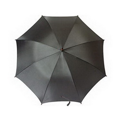 Зонт-трость полуавтомат с деревянной ручкой, нейлон, черный