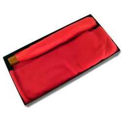 Зонт складной механический и ш арф из флиса 170х30 см в подарочной коробке, красный