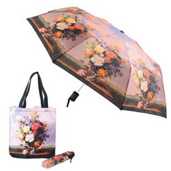 Набор "Весенний букет" зонт складной полуавтоматический и сумка для покупок, полиэстр
