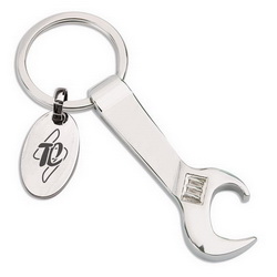 Брелок Гаечный ключ с шильдом для логотипа, металл,