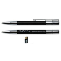 Ручка-флэш-карта USB, 8Gb, металл, лак, цвет  черный