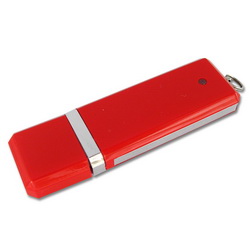 Флэш-карта USB, 4Gb, пластик, металлизированная отделка, цвет красный