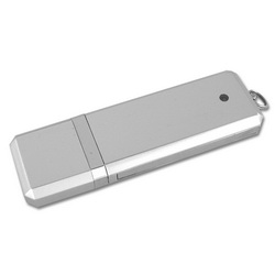 Флэш-карта USB, 8Gb,пластик, с металлизированной отделкой, цвет серебристый