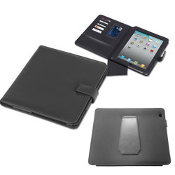 Чехол - подставка для iPad с салфеткой для экрана, кожзам, цвет черный
