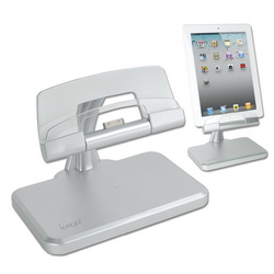 Подставка - зарядное устройство для iPad, iPhone с подсветкой, работает от USB, цвет серый