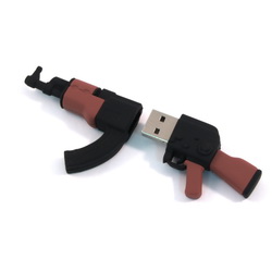 Флэш-карта USB, 4Gb, "Автомат АК-74",ПВХ, цвет коричневый