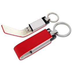 Флэш-карта USB, 4Gb, на магнитной застежке, кожа, металл, цвет красный