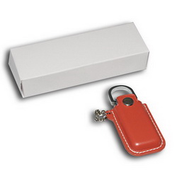 Флэш-карта USB, 8GB в кожаном чехле, в картонной коричневый