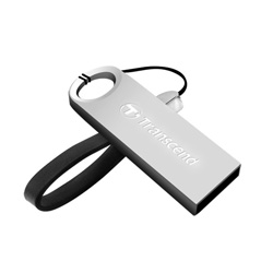 Флэш-карта USB Jet Flash 520S Transcend, 16Gb, металлический корпус, цвет серебристый