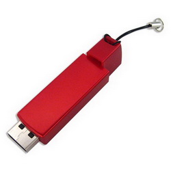 Флэш-карта USB, 4Gb, с поворотным механизмом, красный