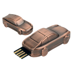 Флэш-карта USB, 4Gb "Автомобиль" , металл, цвет  бронза