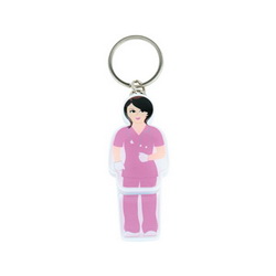 Флэш-карта-брелок USB,4 GB "Медсестра", пластик, металл, цвет розовый