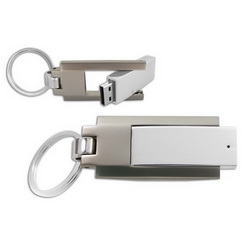 Брелок - флэш-карта USB, 4Gb, металл, серебристый