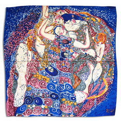 Платок шейный Девушки Густав Климт, шелк 100%, -, цвет