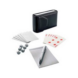 Дорожный набор игр в чехле (колода карт, кости, игра судоку, ручка ) ч