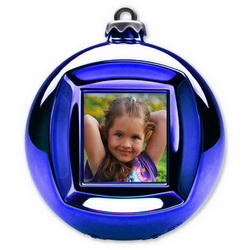 Украшение новогоднее - LCD-фоторамка на 100 фото - часы - календарь, синий