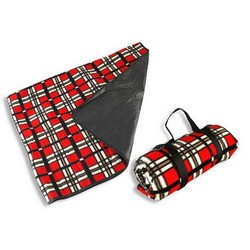 Пикник-плед Релакс на непромокаемой подкладке, с ремешком, красный