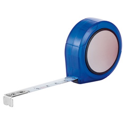 Рулетка 3 м с магнитом и вращающимся местом для логотипа, металл, пластик, цвет синий