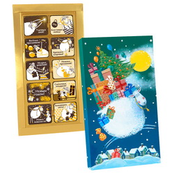 Шоколадный набор "Новогодние пожелания", шоколад белый и горький фигурный, 100 г, в подарочной коробке