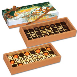 Шоколадный набор Новогодний вечер: 570гр в подарочной коробке.