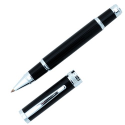 Ручка роллер металлическая в футляре, цвет черный